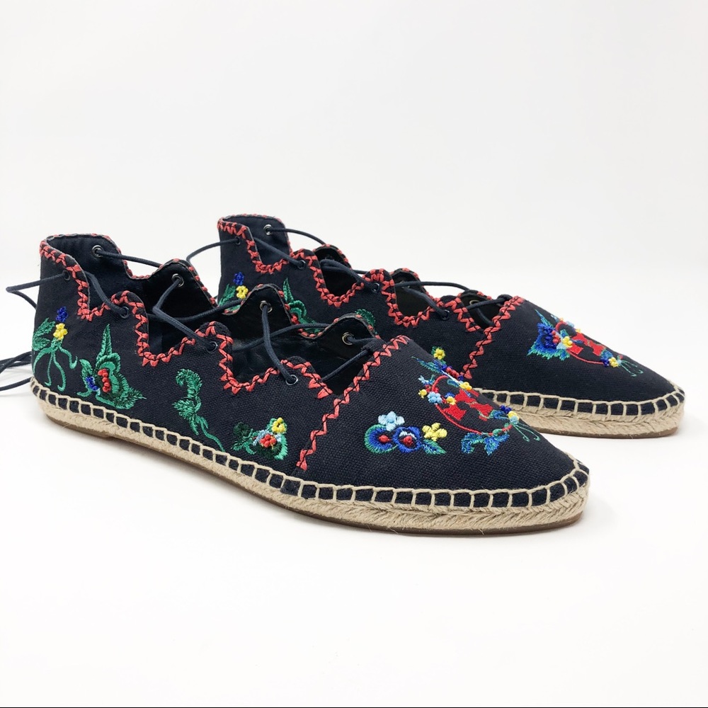 Tory Burch Sonoma Embroidered Ghillie Espadrilles
